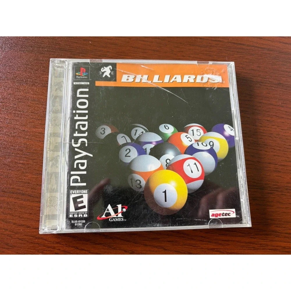 Billiards (PlayStation 1 PS1, 2000) Complete w/ Manual CIB Black Label Tested‎